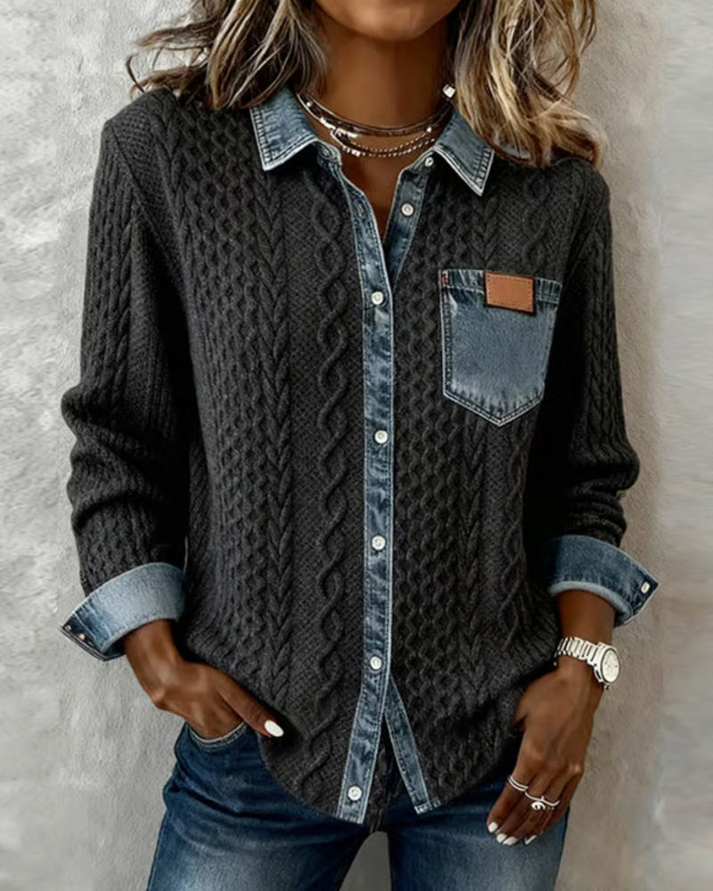 Thessa - Elegant Denim Blouse