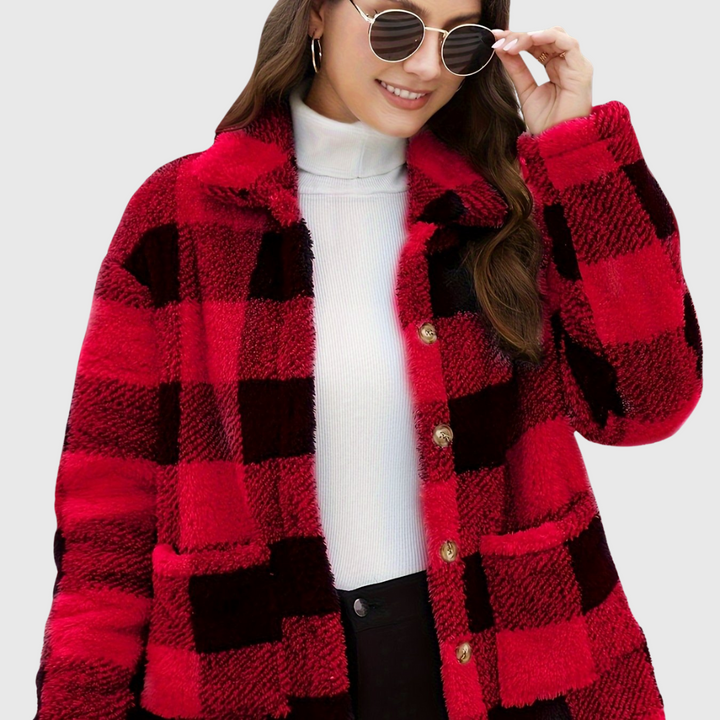 Sophie | Cozy Plaid Fleece Jacket