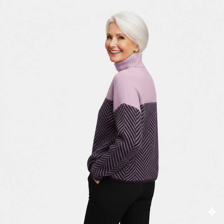 Eva - Herringbone Knit Sweater