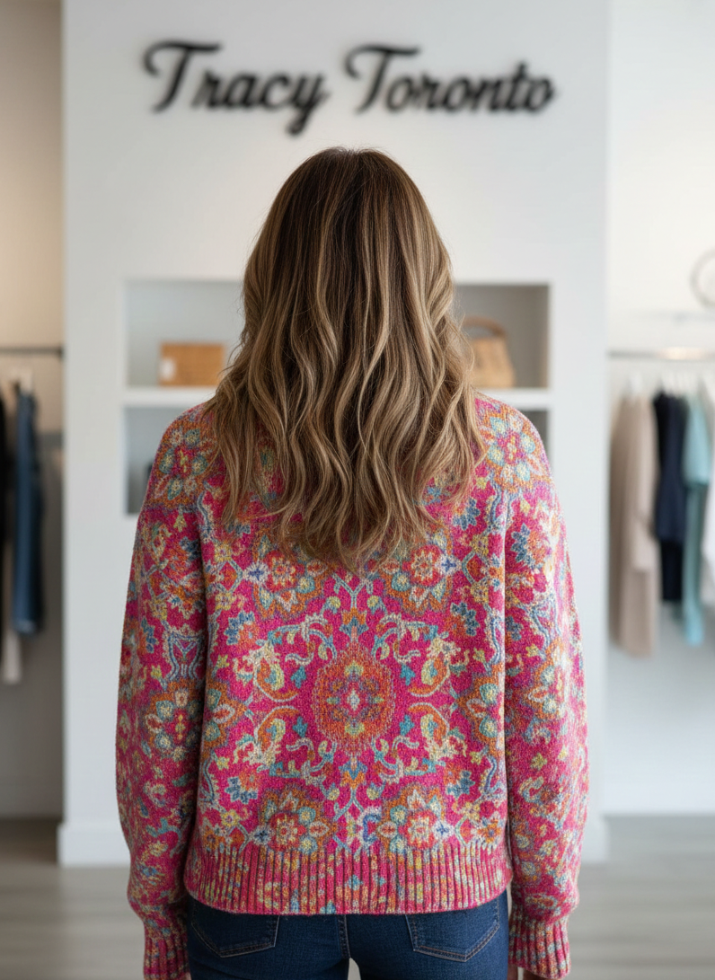 Annabelle | Floral Knit Turtleneck