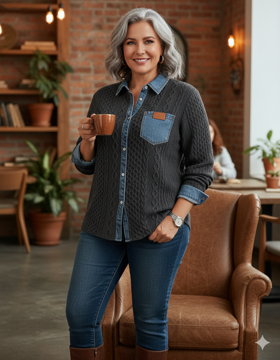 Thessa - Elegant Denim Blouse