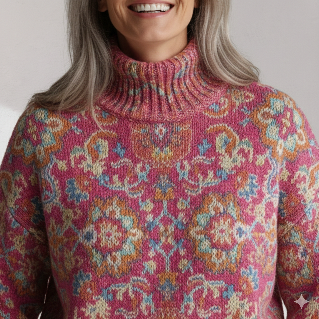 Annabelle | Floral Knit Turtleneck