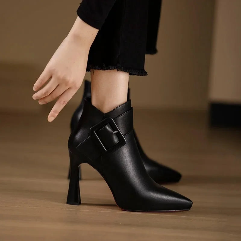 Aveline Buckle Heel Boots