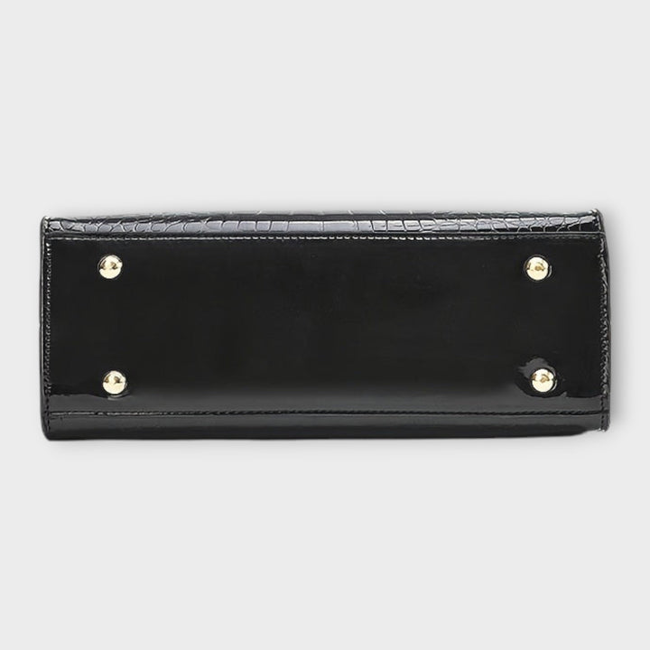 Olivia - Glossy Crocodile Pattern Handbag