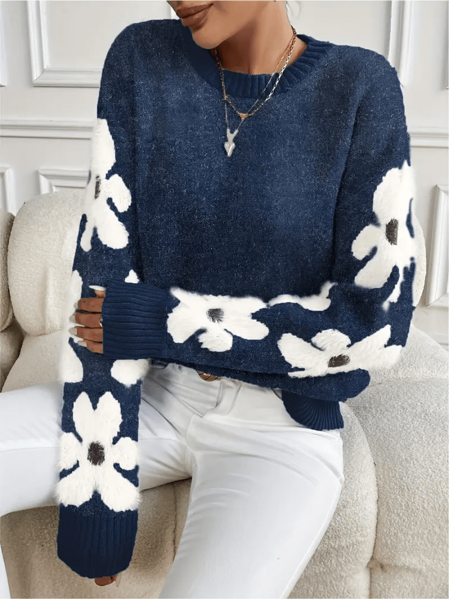 KATY | Elegant Floral Sweater