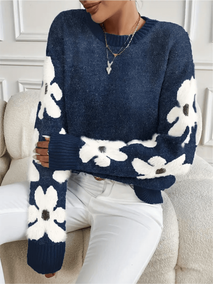 KATY | Elegant Floral Sweater