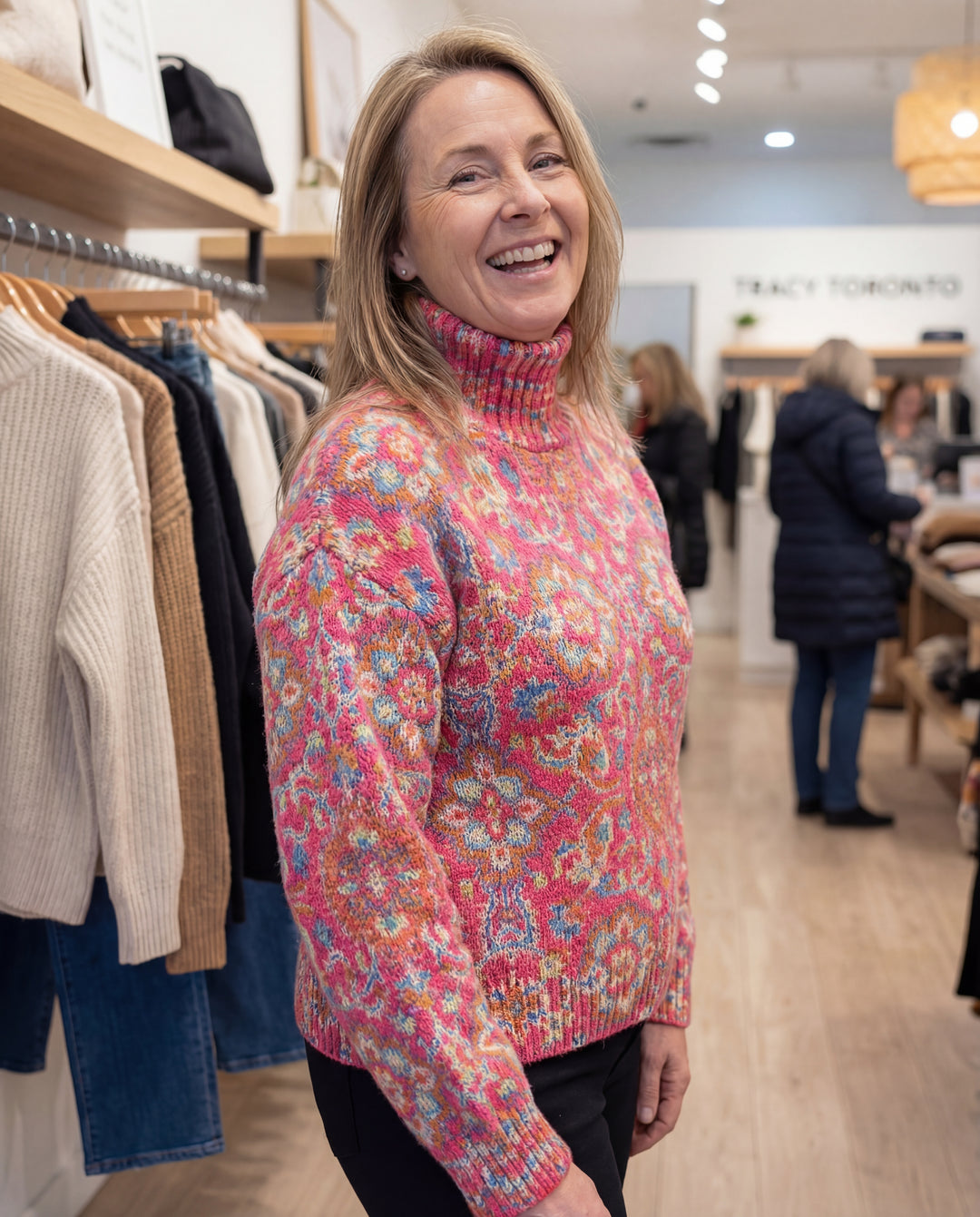 Annabelle | Floral Knit Turtleneck